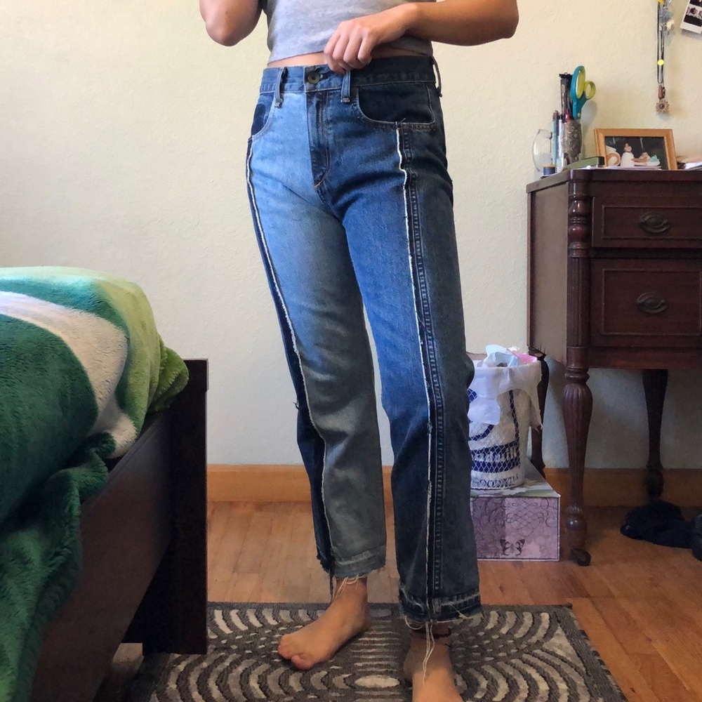 Reconstructed distressed rag &bone jeans